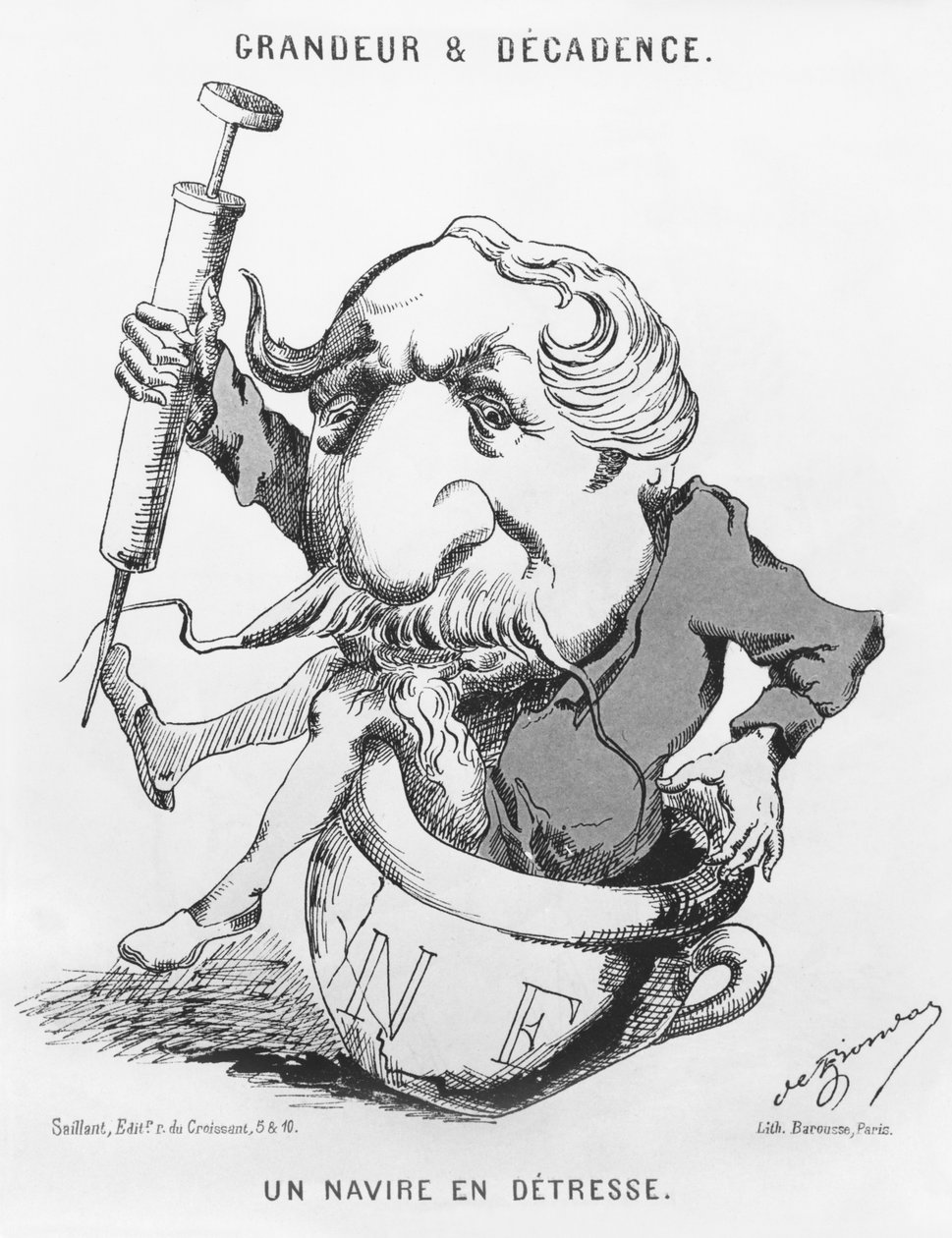 Größe und Niedergang von Kaiser Napoleon III. (1808-73) ca. 1870 von French School