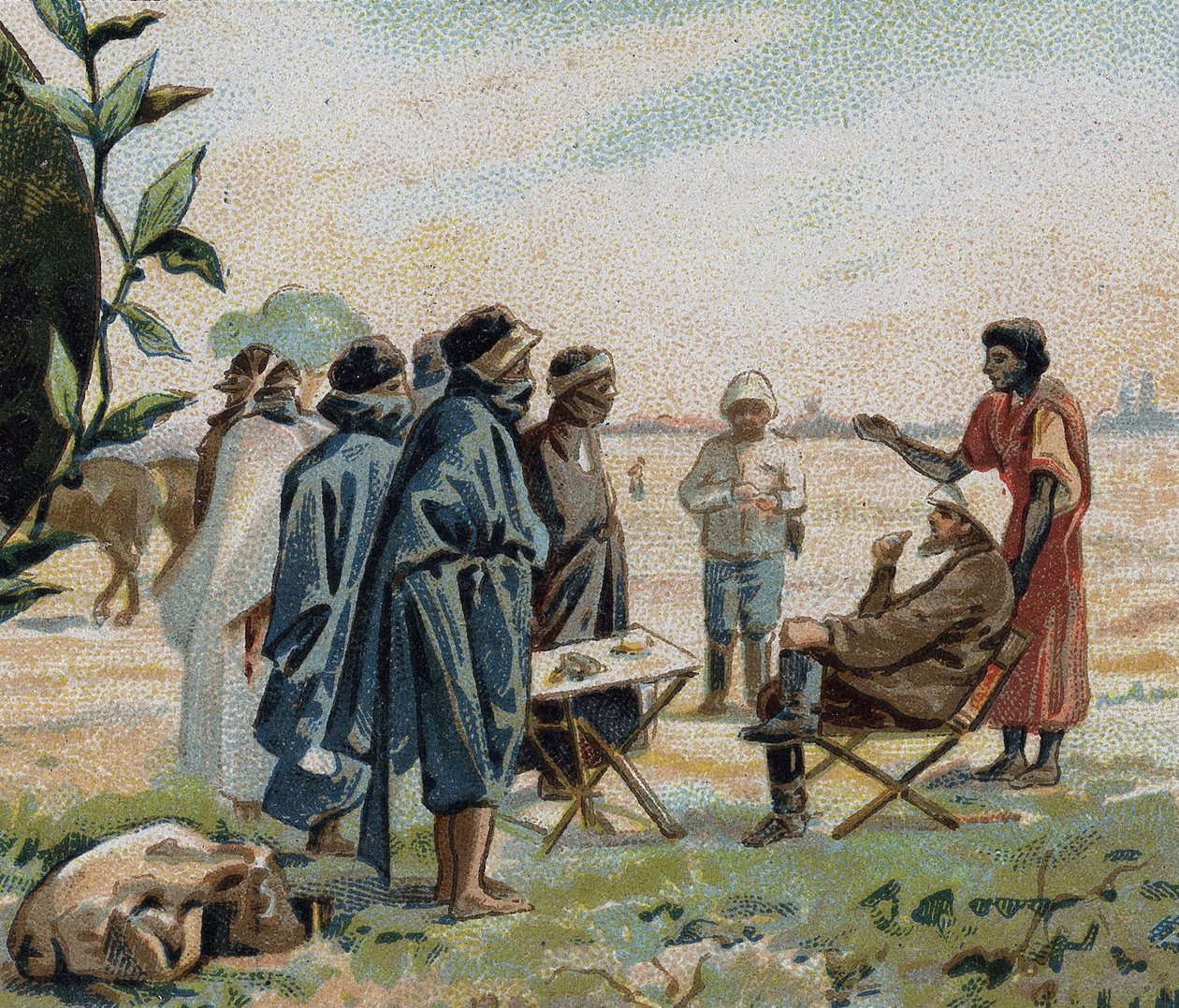 Henri Duveyrier, französischer Geograph und Reisender (1840-1892), spricht mit den Touareg d
