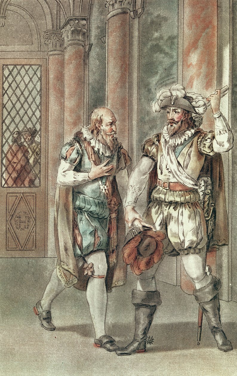 Heinrich IV. im Gespräch mit Sully von French School