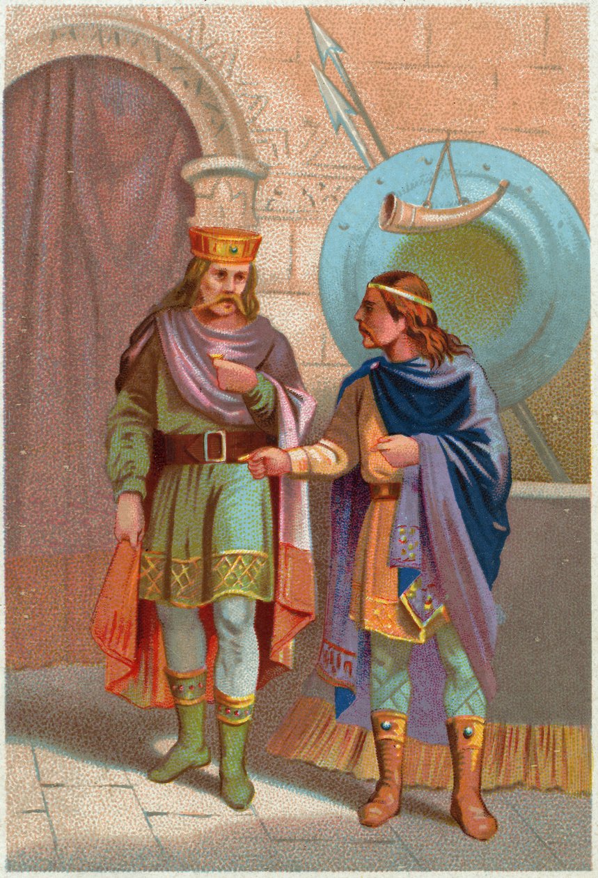 Geschichte. Frankreich. Childerich I., Merowingerkönig, von den Franken vertrieben. Frankreich, um 1900 von French School