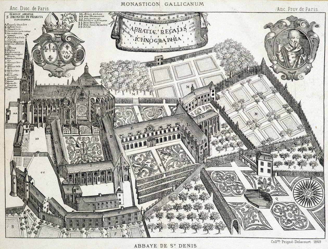 Reiterperspektive der Abtei von Saint Denis von French School