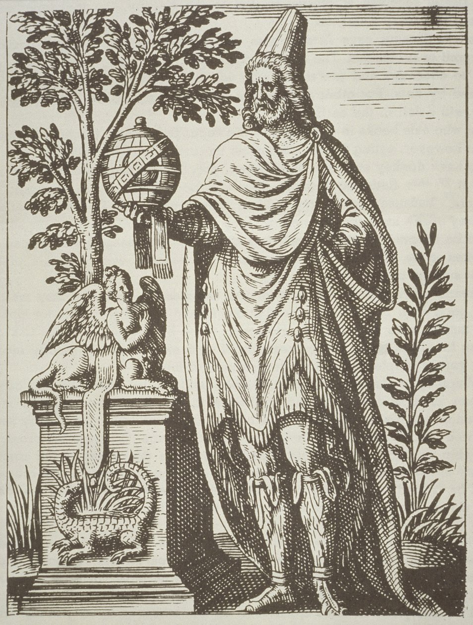 Ideales Porträt von Apollonius von Tyana, aus De Divinationewet Magicis Praestigiis von Jean-Jacques Boissard, 1605, veröffentlicht in A History of Magic Ende des 19. Jahrhunderts von French School