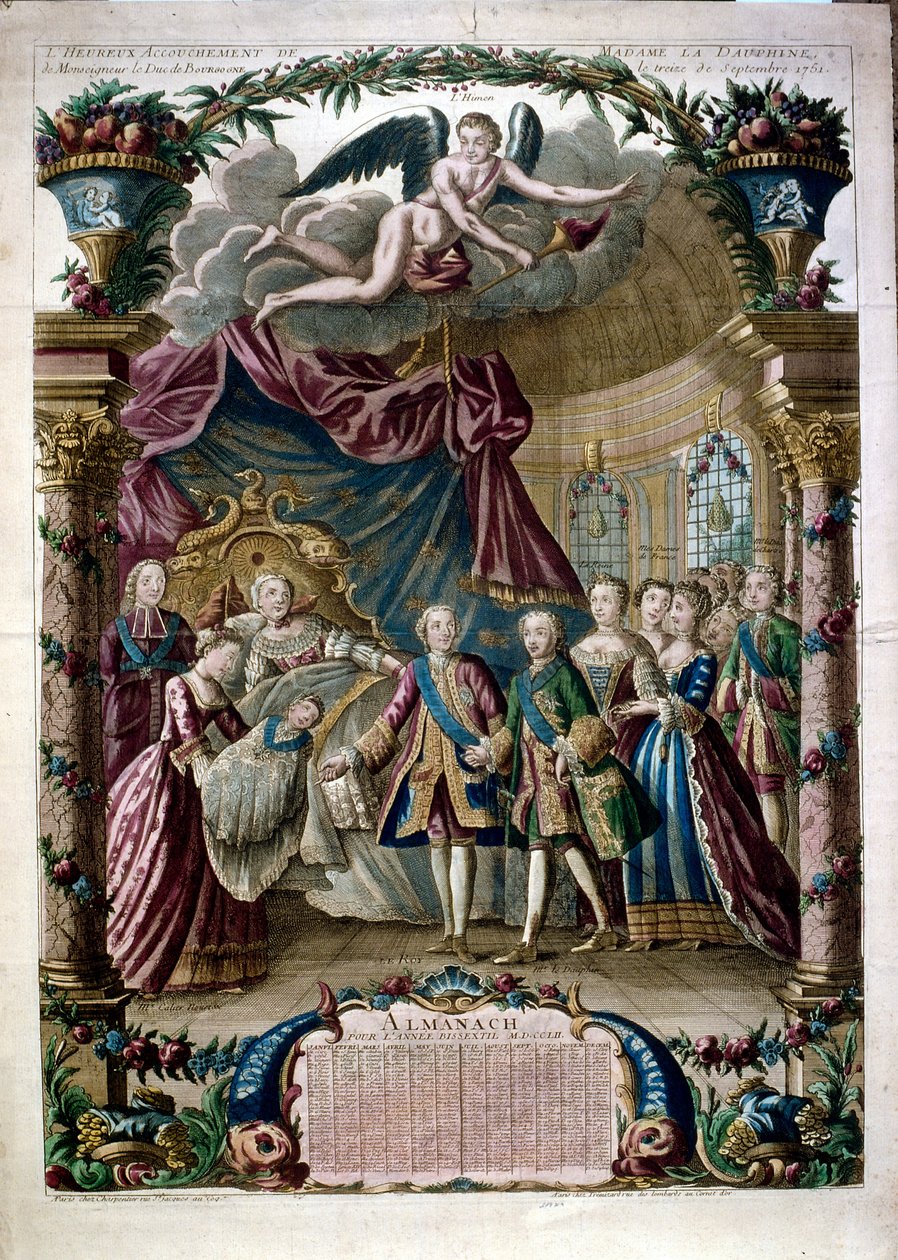 Illustration zur Feier der Geburt von Louis Joseph Xavier, Herzog von Burgund von French School