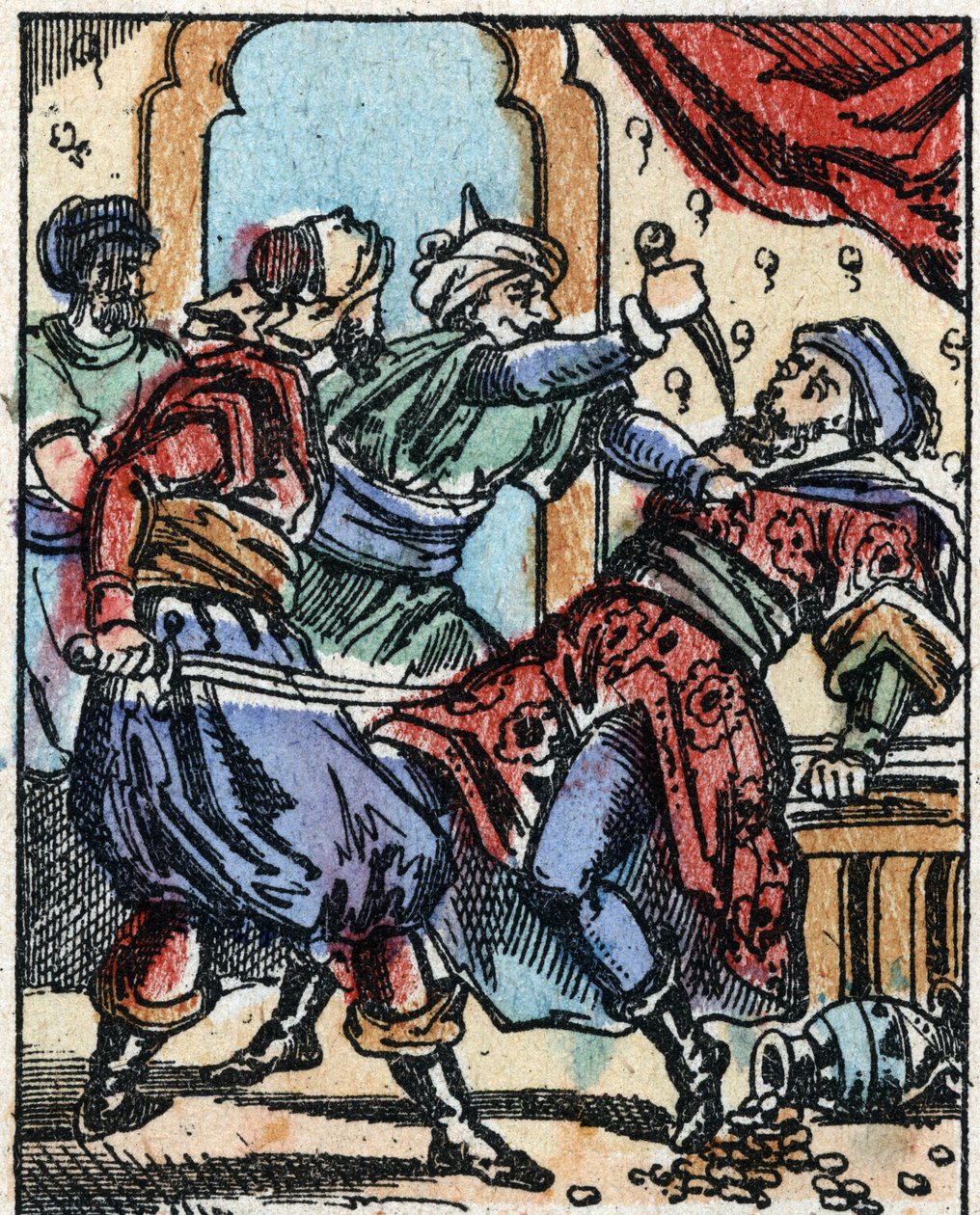 Illustration zu den Märchen aus Tausendundeiner Nacht. Ali-Baba. Holzstich von Imaging Pellerin - Epinal, sp. 19. Jahrhundert. von French School