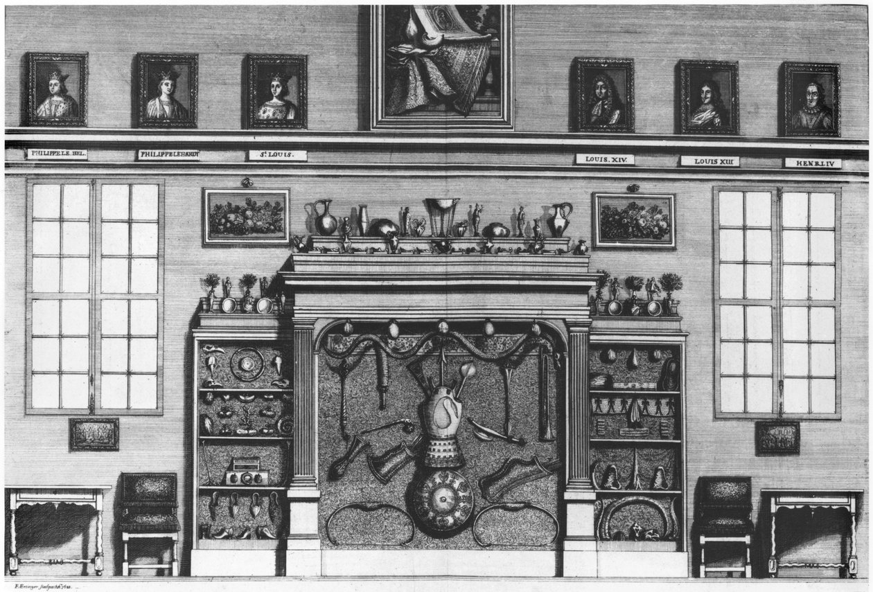 Illustration aus Cabinet de la Bibliotheque Sainte-Genevieve von Reverend Pere Claude Du Molinet, 1692 von French School