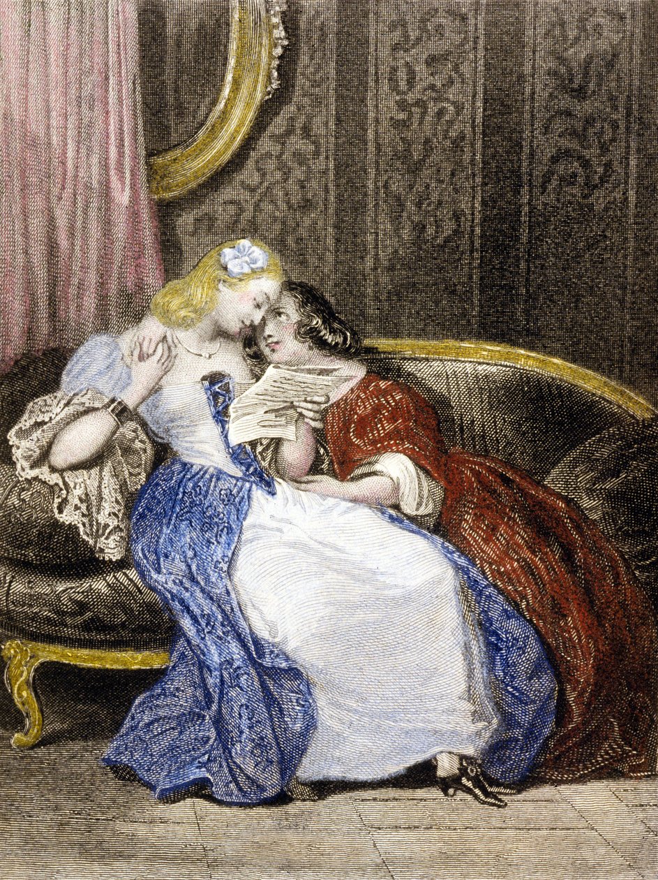 Illustration aus Julie oder die neue Heloise, ca. 1852 von French School