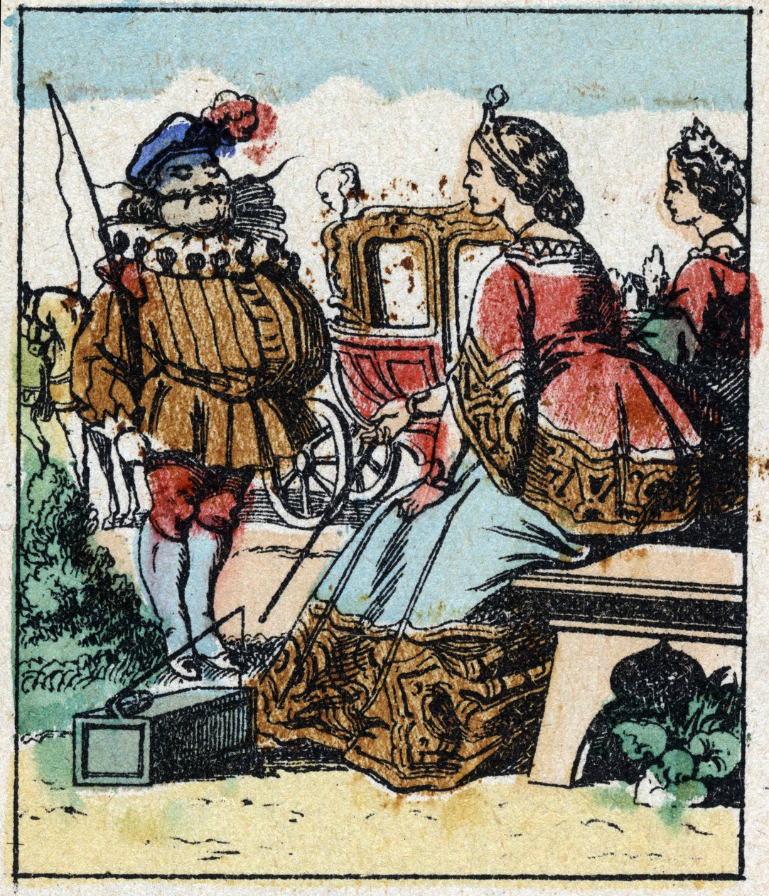 Illustration zu Charles Perraults Märchen „Aschenputtel oder Der kleine Glasschuh“. Holzstich von Imaging Pellerin - Epinal, sd. Ende des 19. Jahrhunderts. von French School