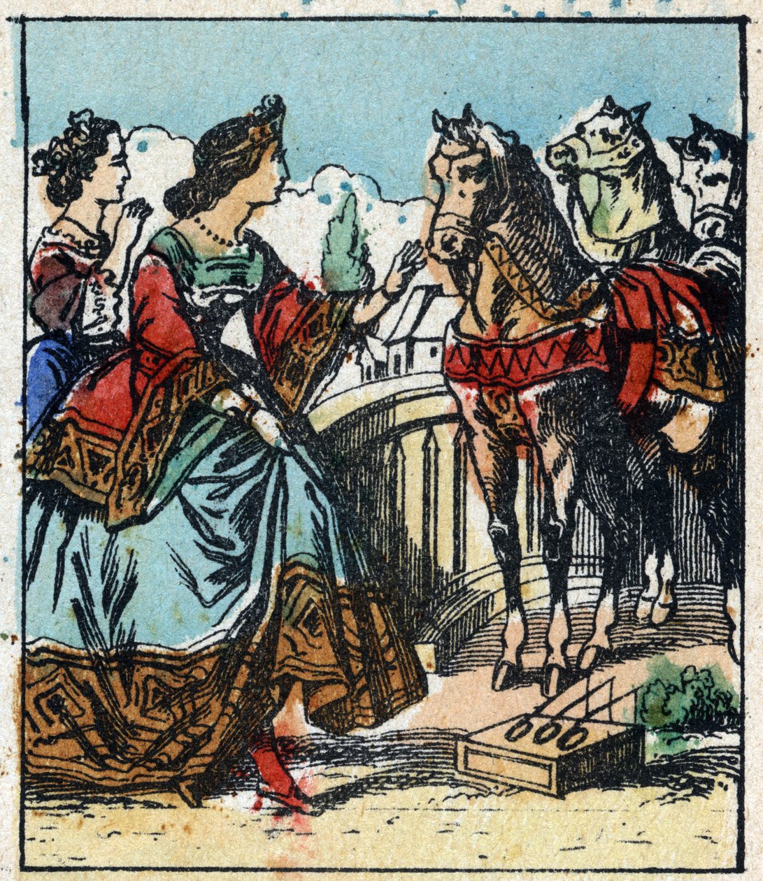 Illustration des Märchens „Aschenputtel oder Der kleine Glasschuh“ von Charles Perrault. Holzschnitt von Imaging Pellerin - Epinal, sp. Ende des 19. Jahrhunderts. von French School