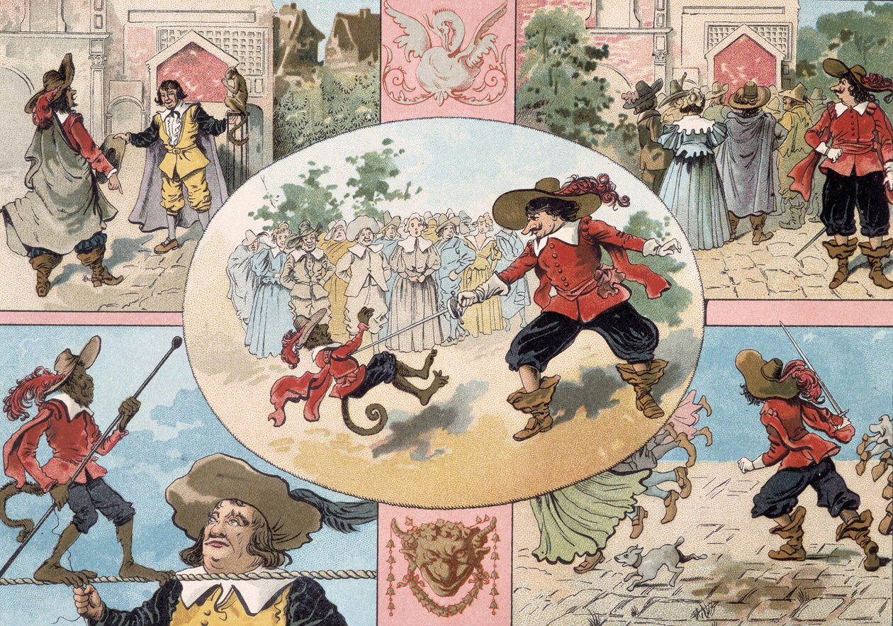 Illustration von Cyrano de Bergerac, Illustration des Romans von Cyrano de Bergerac: „L