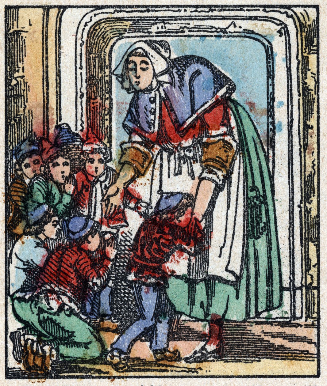 Illustration zu dem Märchen „Der kleine Däumling“ von Charles Perrault. Holzstich von Imaging Pellerin - Epinal, sd. Ende des 19. Jahrhunderts. von French School