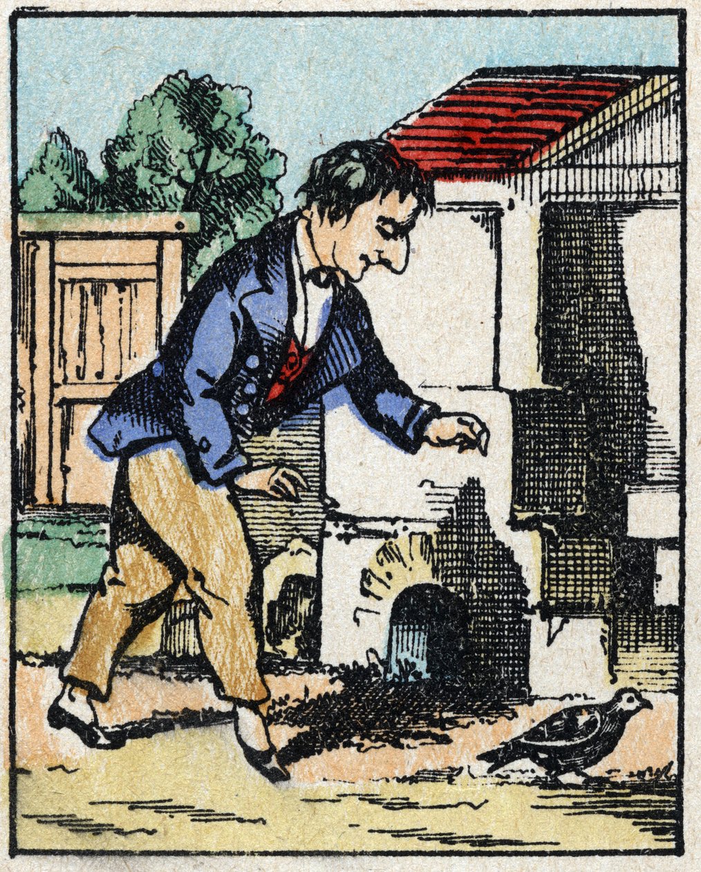Illustration des Märchens „Wahrhaftige Geschichte von Jeannot Serinet“. Holzschnitt von Imagery Pellerin - Epinal, sp. Ende des 19. Jahrhunderts von French School