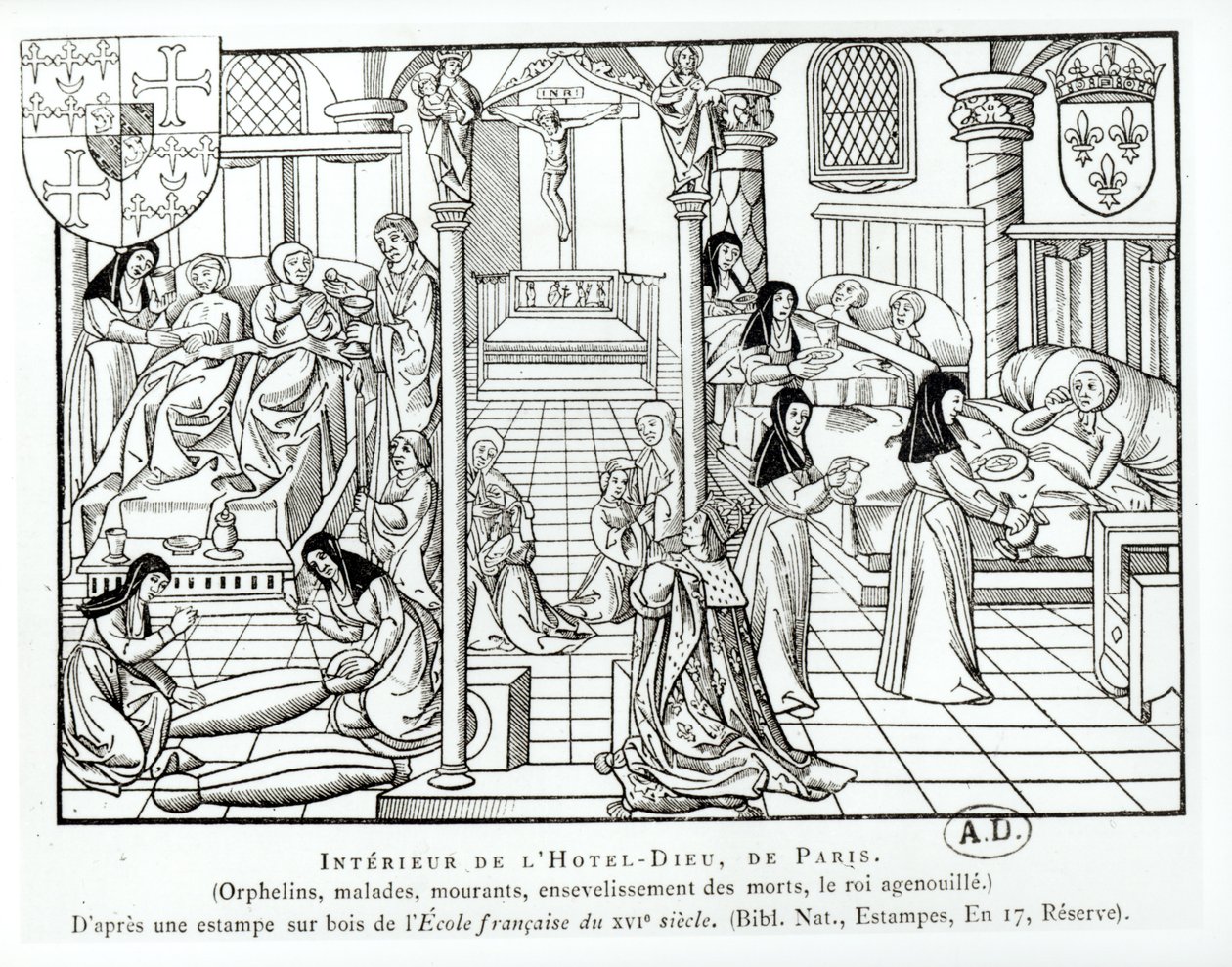 Innenansicht des Hotel Dieu Krankenhauses von French School
