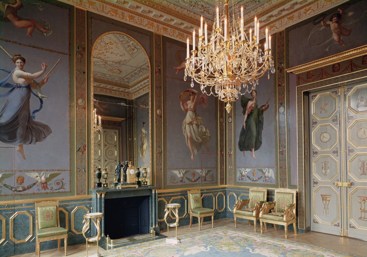 Innenraum des Salon de Musique im Appartement von Hortense de Beauharnais, 1803-10 von French School