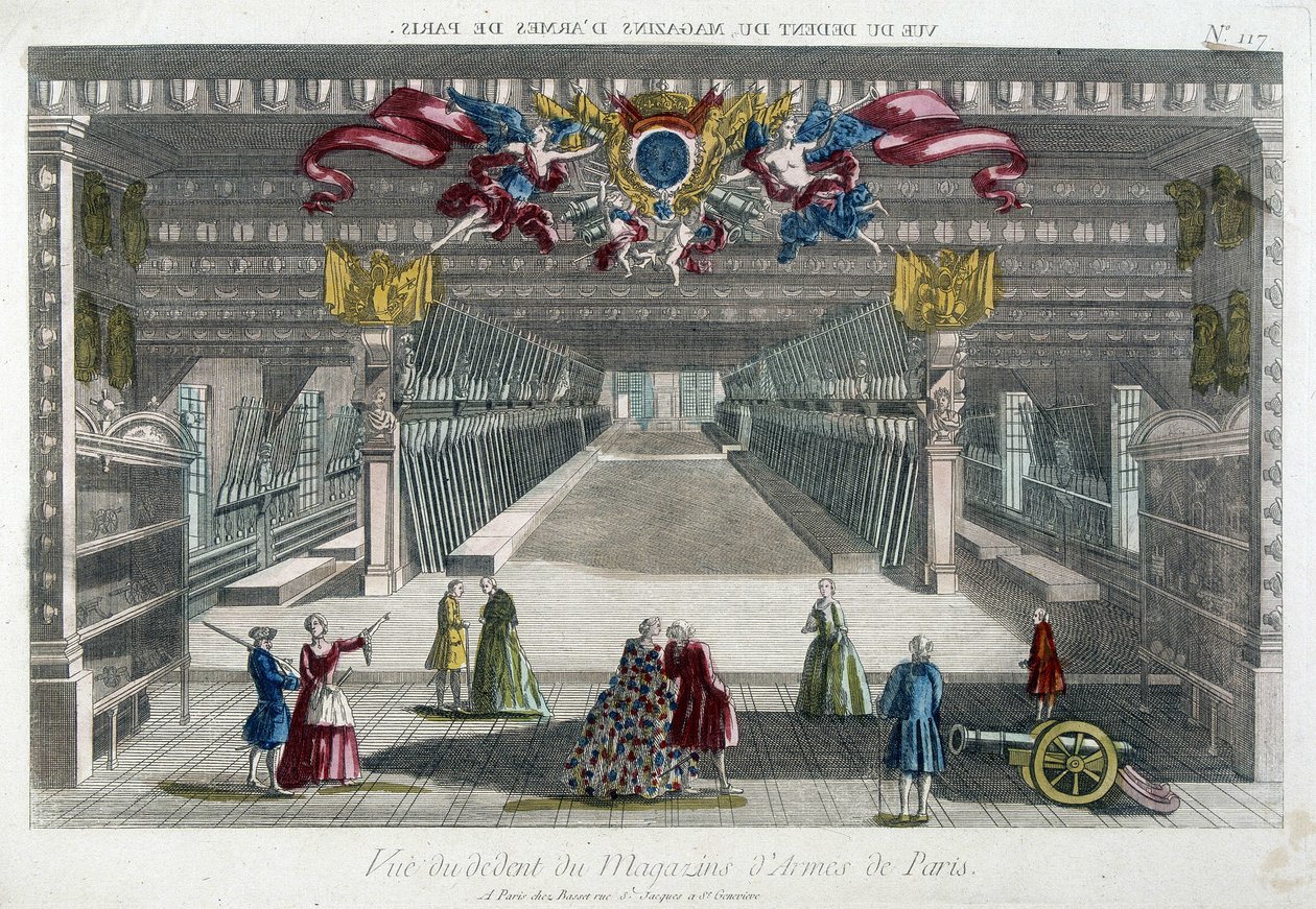 Inneres des Waffenlagers von Paris (Arsenal de Paris) von French School