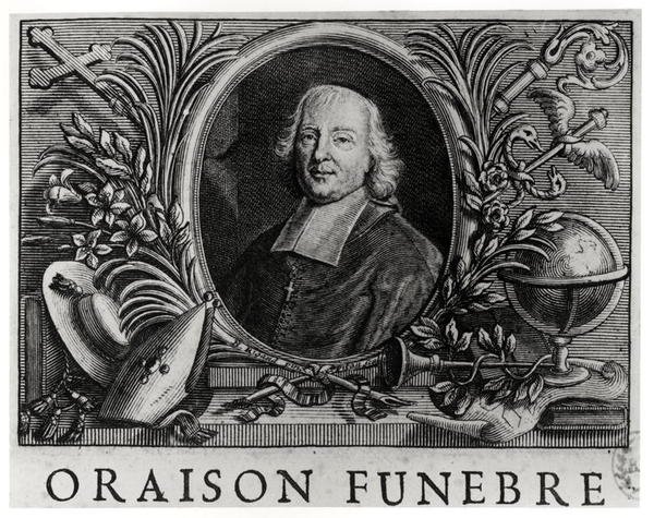 Jacques Benigne Bossuet (1627-1704), Frontispiz von Oraison Funebre von Bossuet von French School