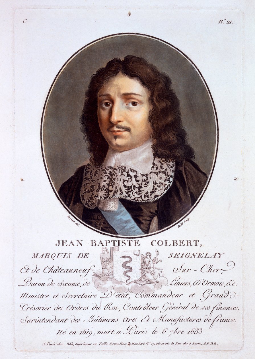 Jean-Baptiste Colbert, Marquis de Seignelay, aus Portraits des grands hommes, femmes illustres, et sujets memorables de France, veröffentlicht 1787-92 von French School