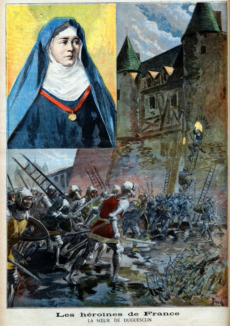 Julienne Duguesclin (1377-1404) Benediktinerin, Illustration „Le Petit Journal“ vom 23. Juli 1894 (Gravur) von French School