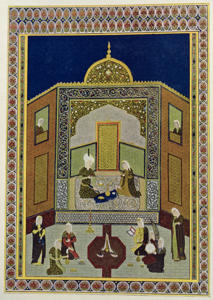 Kadi Pere-au-pet unter der Kuppel, Illustration für Tausendundeine Nacht, 1895 von French School