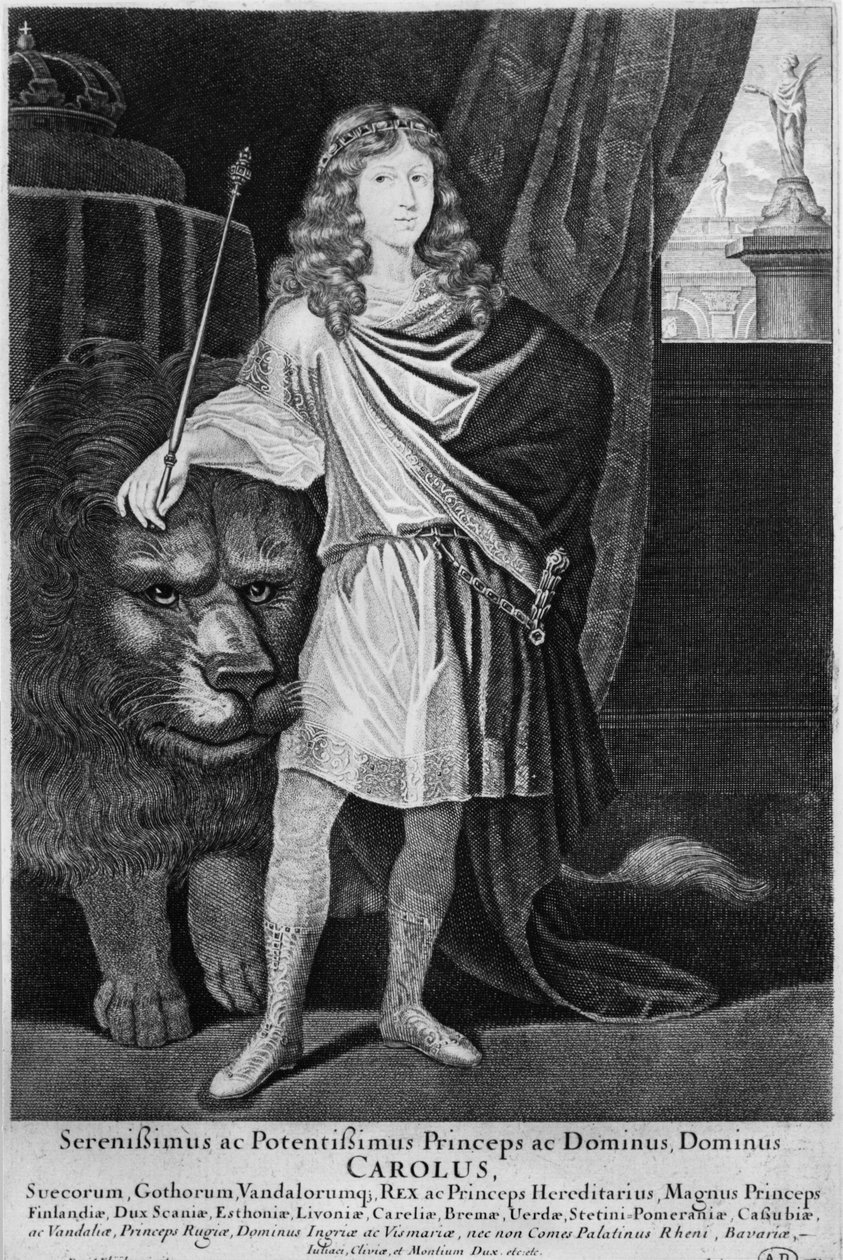 König Karl XII. (1682-1718) von Schweden, Ende des 17. Jahrhunderts von French School
