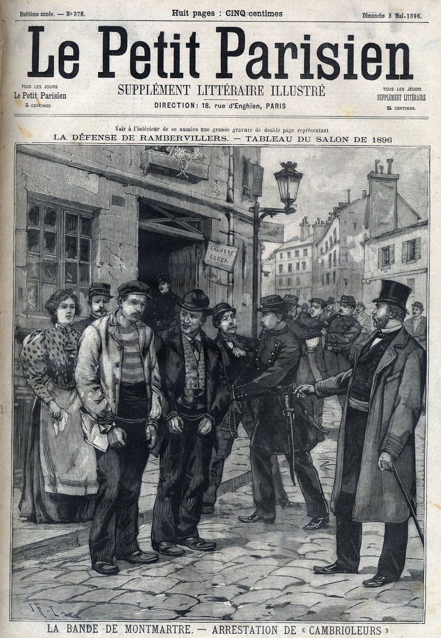 Die Bande von Montmartre: Polizei verhaftet Einbrecher in Paris, in "Le petit Parisien" von French School