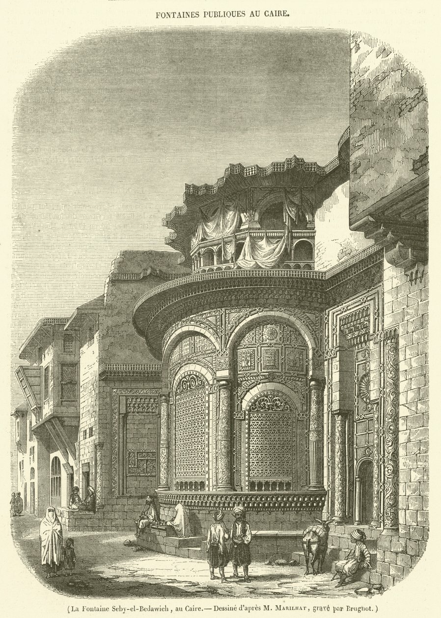 Der Seby-el-Bedawieh-Brunnen in Kairo (Gravur) von French School