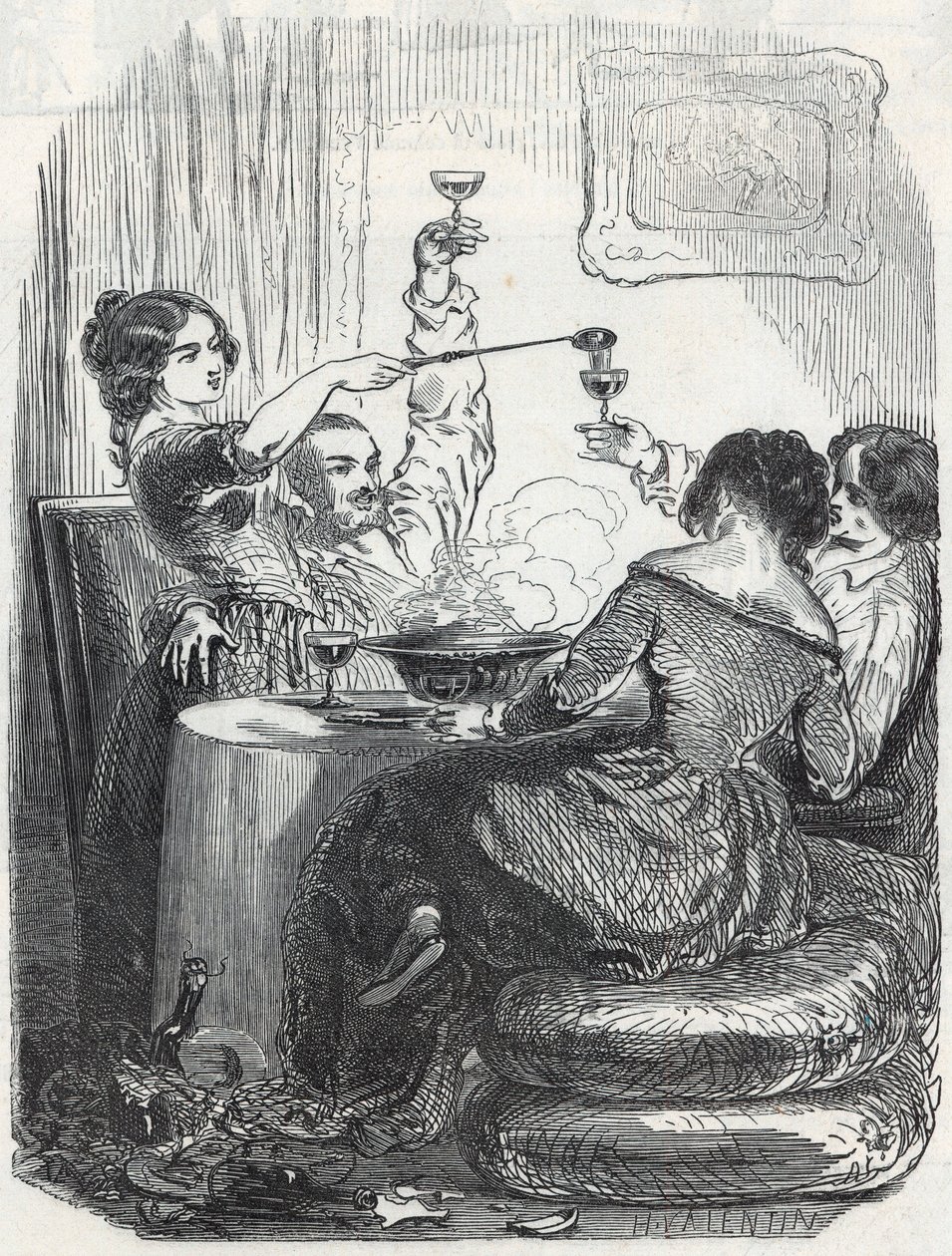 Das Restaurant La Maison Dorée am Boulevard des Italiens 20 im 9. Arrondissement von Paris - Gravur in „Tableau-de-Paris“ von Edmond Texier 1852 von French School