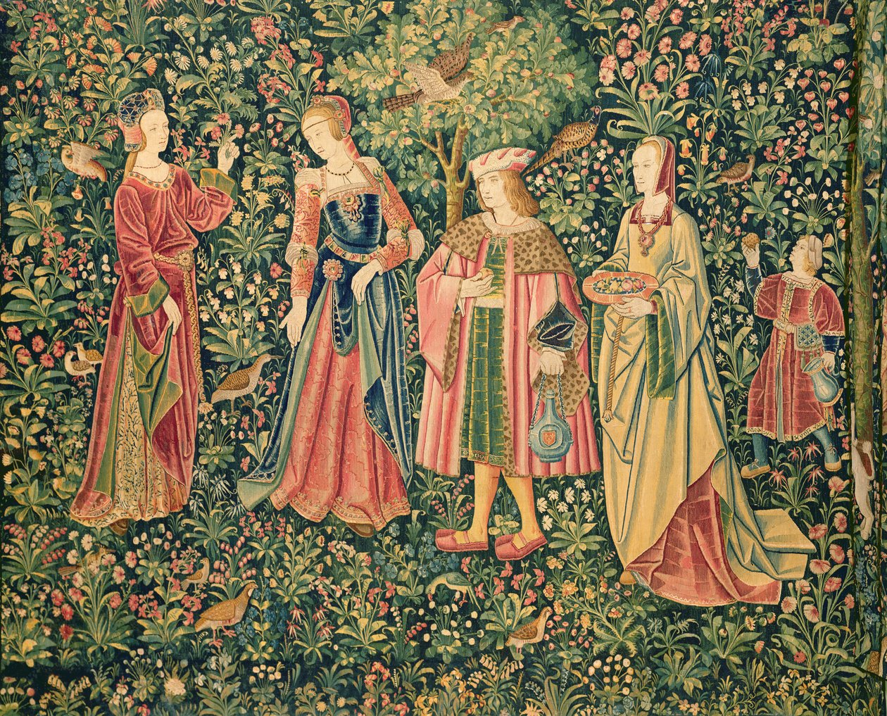 Das herrschaftliche Leben: Der Spaziergang, Loire-Werkstatt, um 1500 von French School