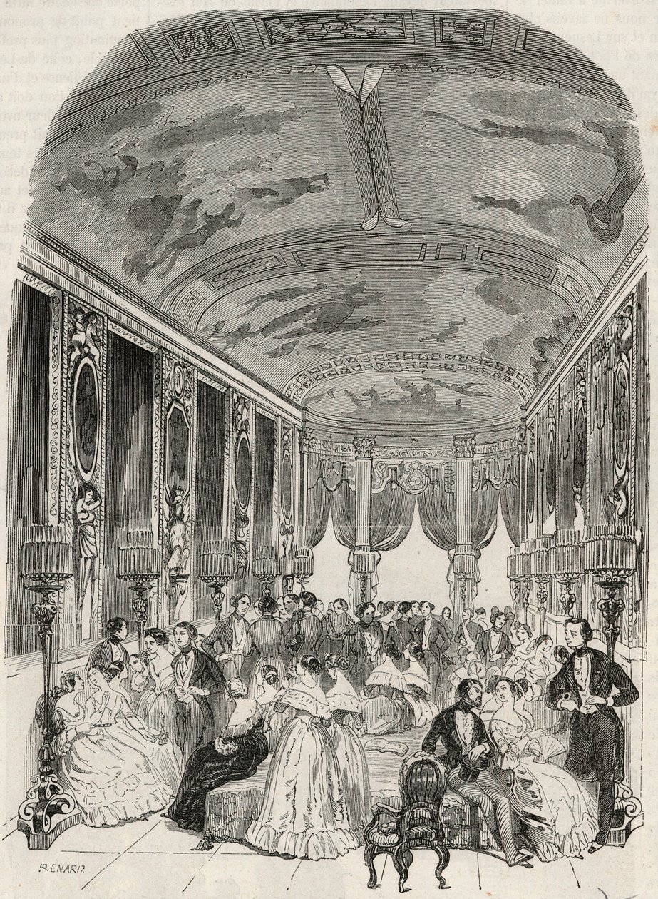Die Galerie genannt Lebrun, dient als Chatraum während des Balls - Hotel Lambert auf der Île Saint-Louis, 2 rue Saint-Louis en l
