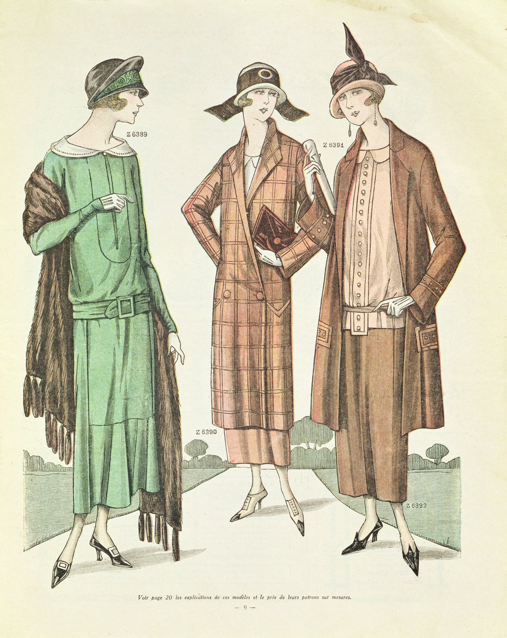 Damenmode, Illustration aus La Veritable Mode Francaise de Paris, 1924 von French School