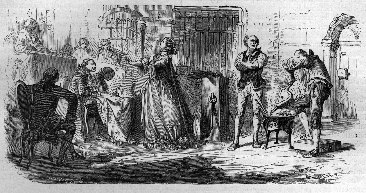 Die Halsbandaffäre der Königin: Madame de la Motte (1756-1791) Gravur in „Histoire des Papes-Könige-Königinnen-und-Kaiser durch die Jahrhunderte“ von Maurice Lachatre von French School