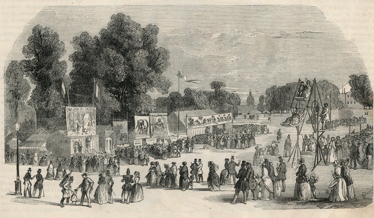 Le Carré Marigny im Juni 1848 in Paris - Gravur in „Tableau-de-Paris“ von Edmond Texier 1852 von French School