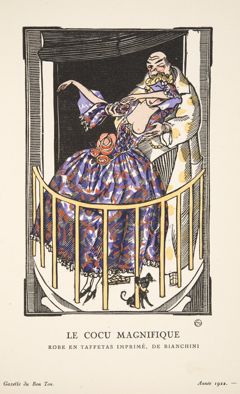 Le Cocu Magnifique, aus einer Sammlung von Modeplatten von French School