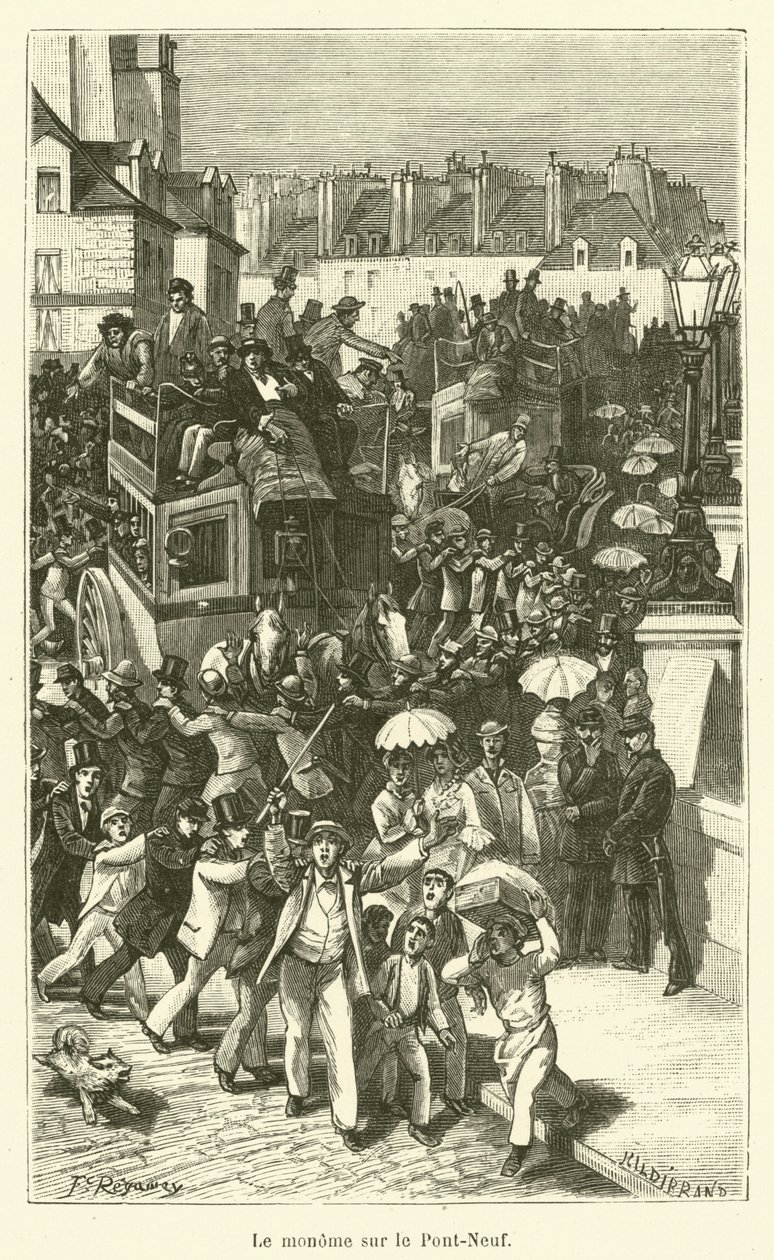 Der Monome auf der Pont-Neuf (Gravur) von French School
