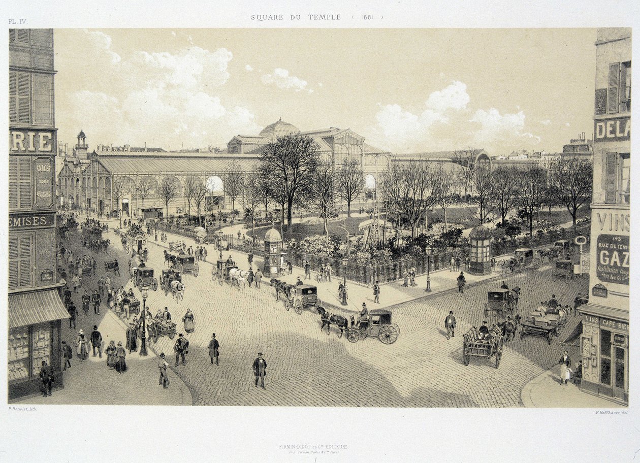 Der Tempelplatz im Jahr 1881 - in „Paris durch die Jahrhunderte: der Tempel und die Rue Royale“, spätes 19. Jahrhundert von French School