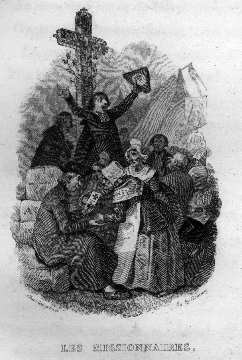Les Missionnaires Chanson de Beranger in „Oeuvres complètes“ (1834) von Pierre Jean de Beranger (1780-1857), französischer Dichter und Liedermacher von French School