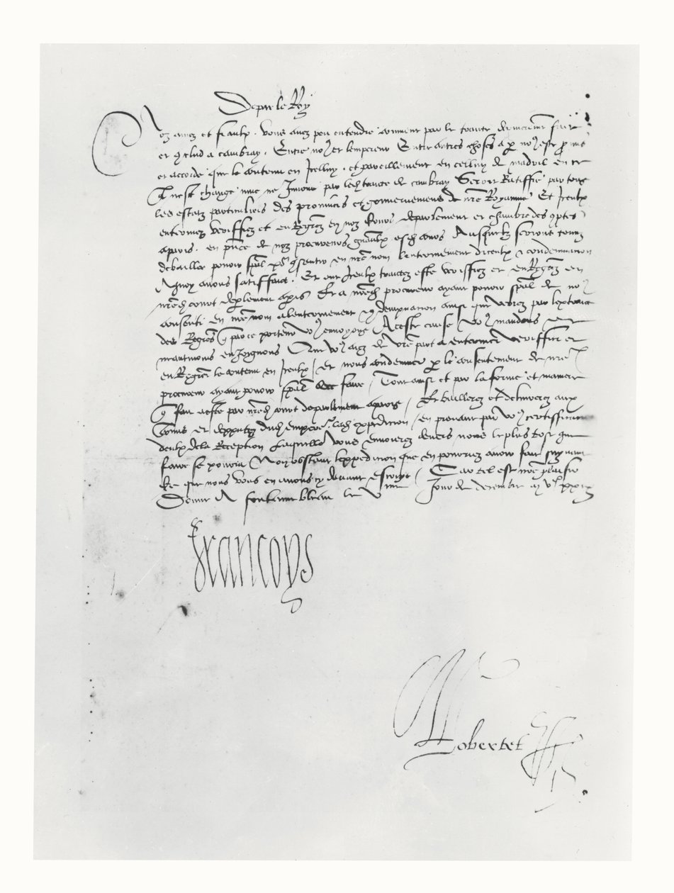 Brief von Franz I. von Frankreich an das Parlament von Bordeaux von French School