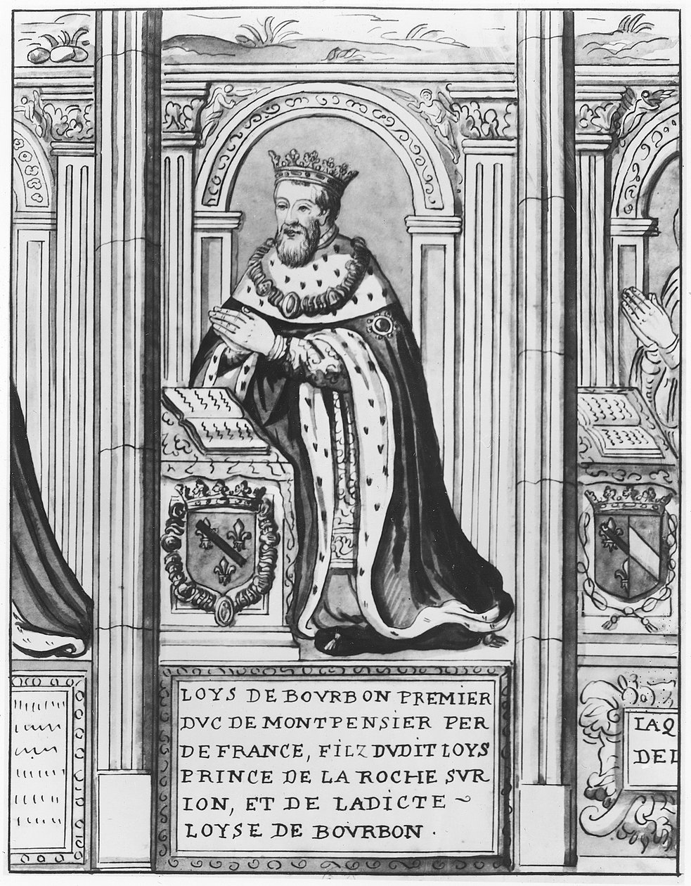 Louis II. von Bourbon, Herzog von Montpensier (Litho) von French School