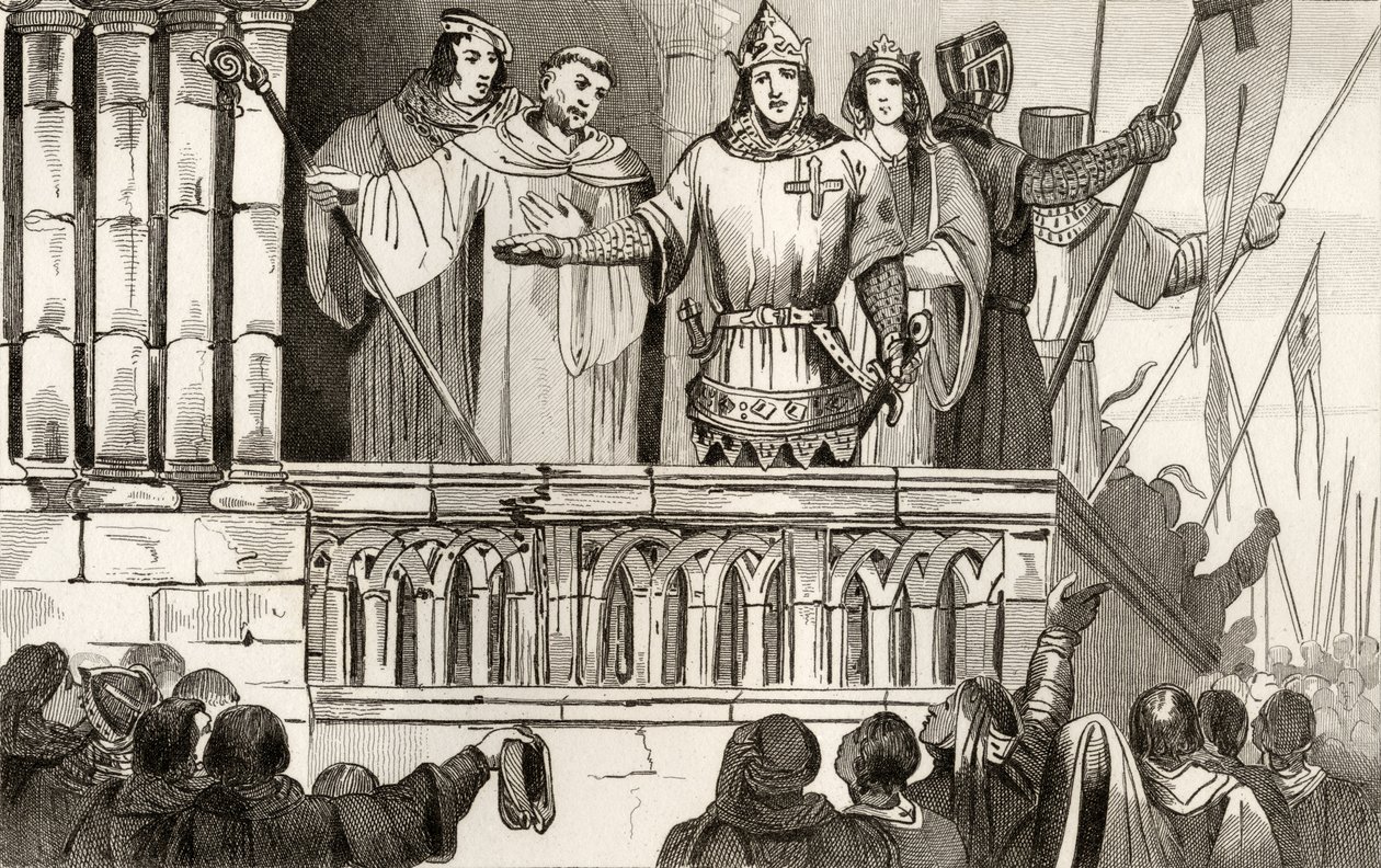 Ludwig VII. (1120-80) der Jüngere wirbt 1144 Unterstützung für den Zweiten Kreuzzug, aus 