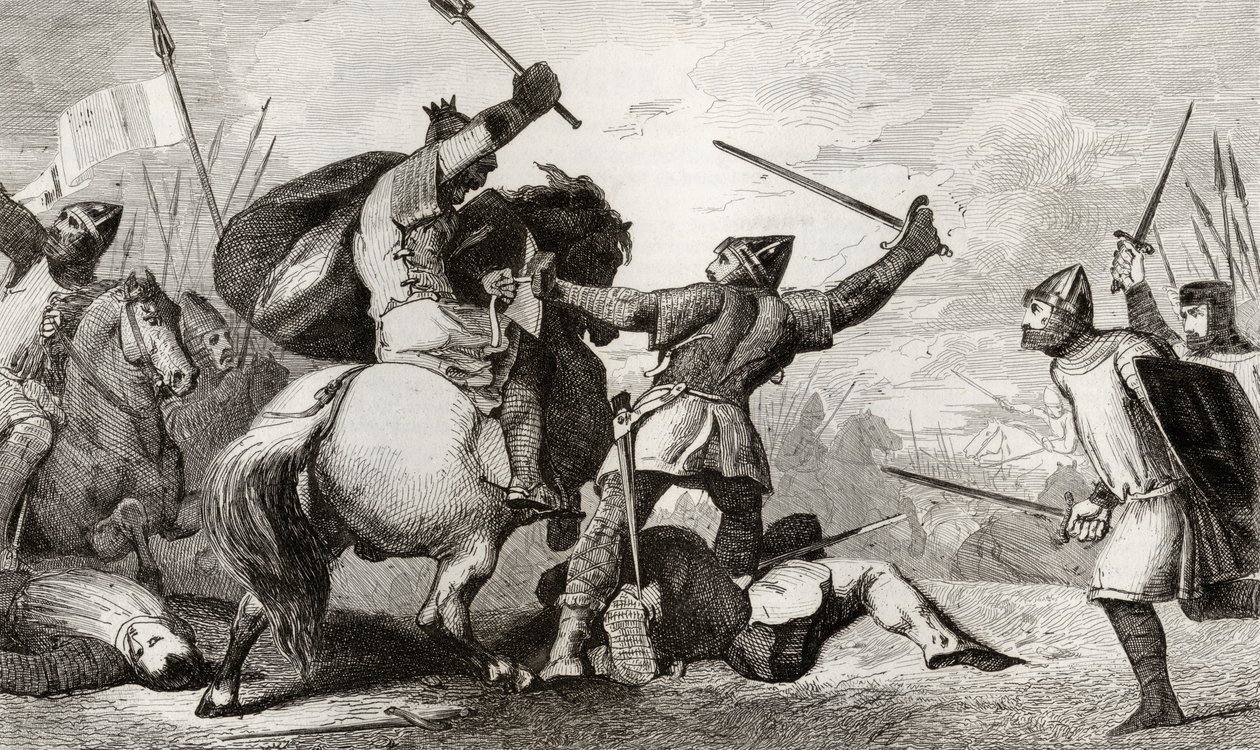 Ludwig VI. (1081-1137) der Große kämpft gegen die Engländer in der Schlacht von Brenneville, aus 
