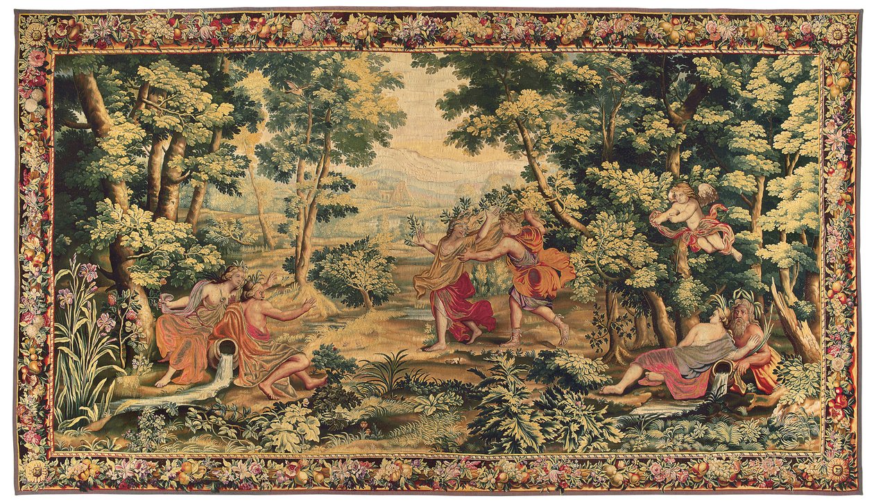 Mythologischer Wandteppich von Ludwig XIV., Gobelins oder Beauvais, spätes 17. Jahrhundert von French School