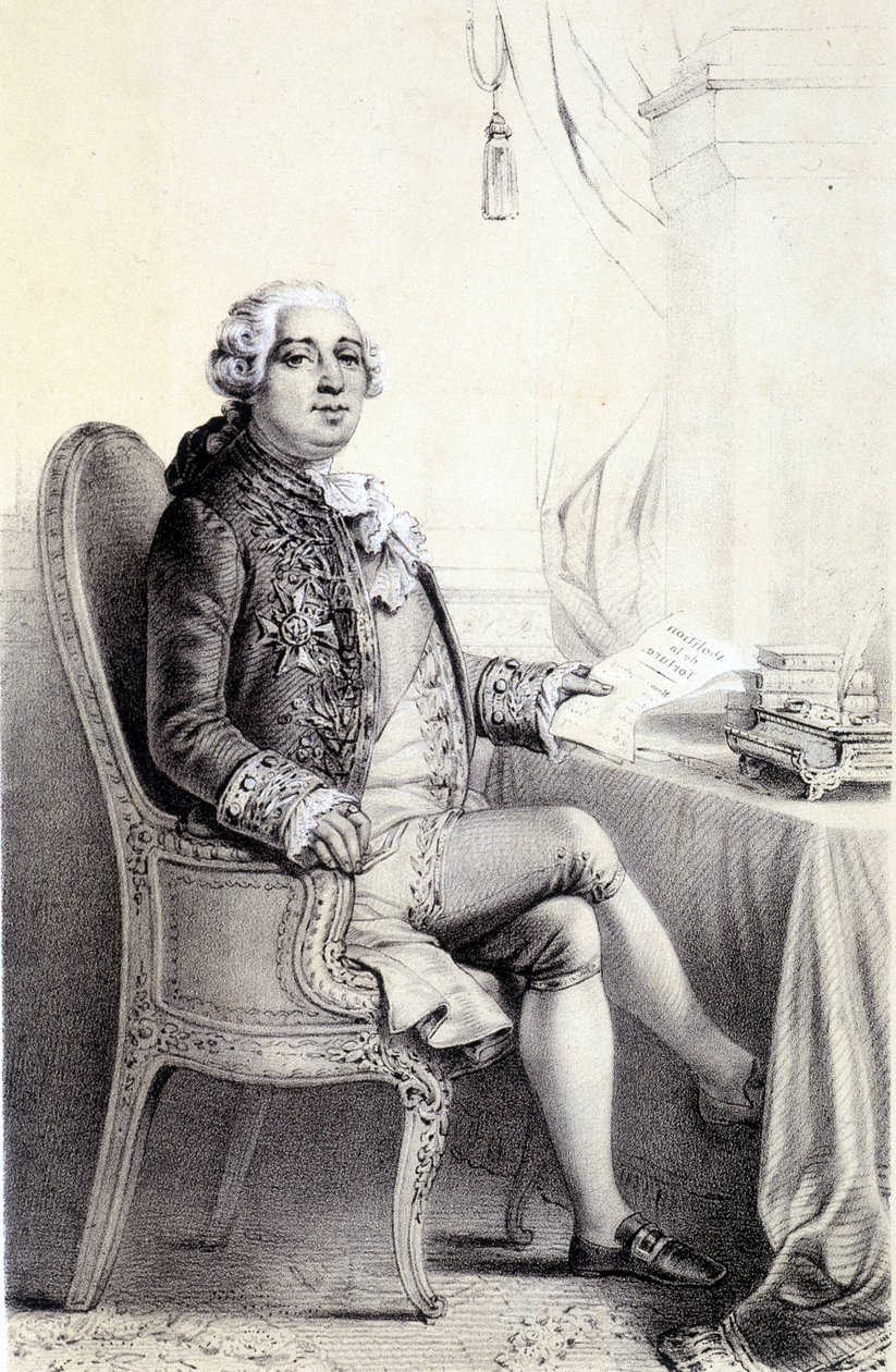 Ludwig XVI. in „Galerie historique de la Revolution française“ von Albert Maurin von French School