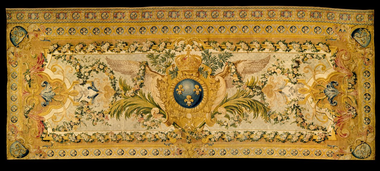 Ludwig XV Möbel: Teppich der Tribüne der königlichen Kapelle von Versailles. Hergestellt von der Manufaktur von Chaillot. 1759 Versailles, Schlossmuseum. von French School