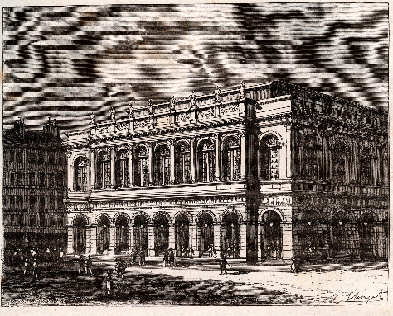 Lyon: Das Große Theater - Gravur in „La France illustrée: géographie, histoire, administration statistique“ von V.A. Malt-Brown. 1884 von French School
