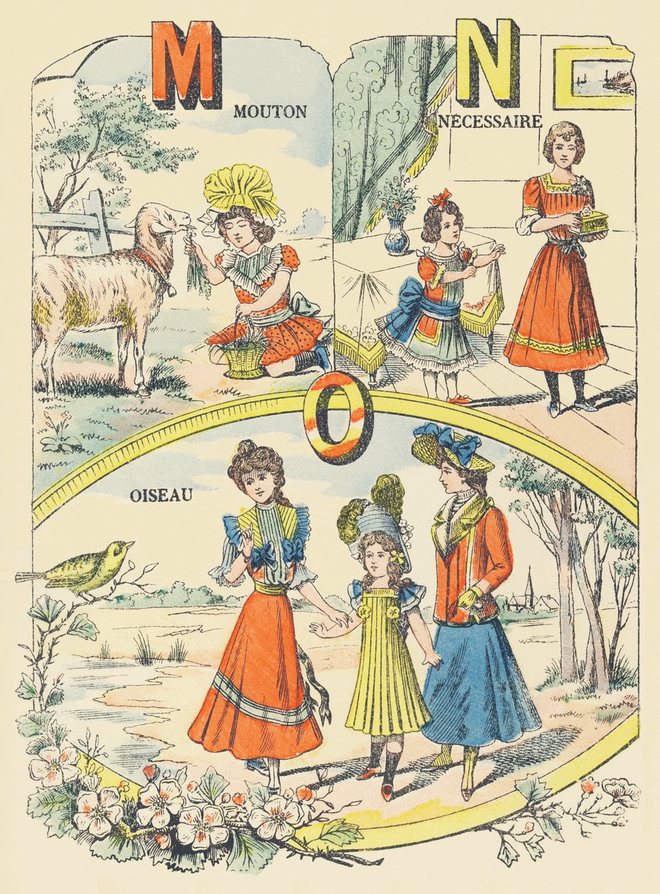 M N O: Schaf, Notwendig, Vogel von French School