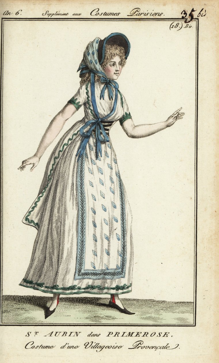Madame de St. Aubin im Kostüm als Primerose von French School