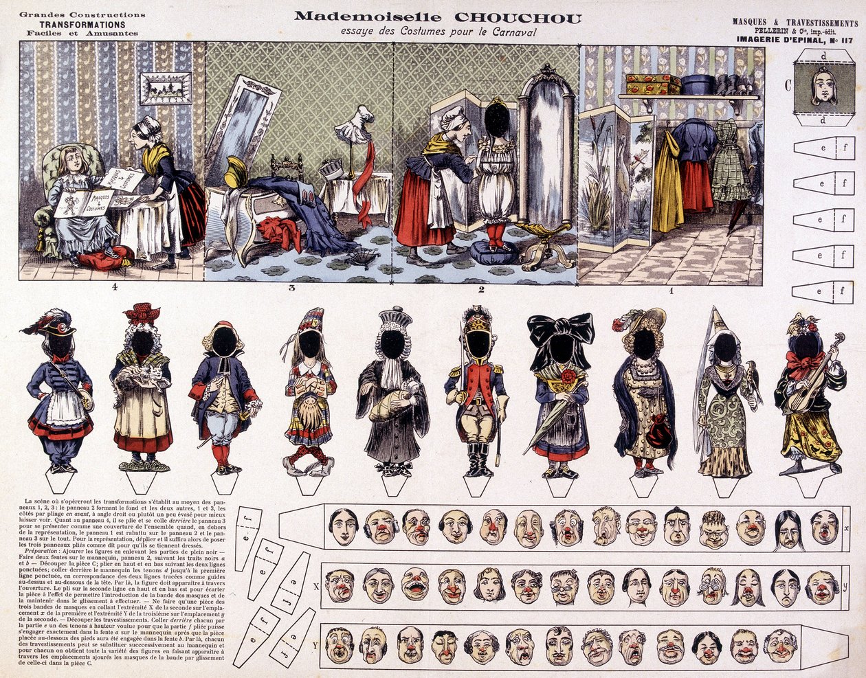 Mademoiselle Chouchou - Kostümproben für den Karneval: Verwandlungen. 19. Jahrhundert. von French School