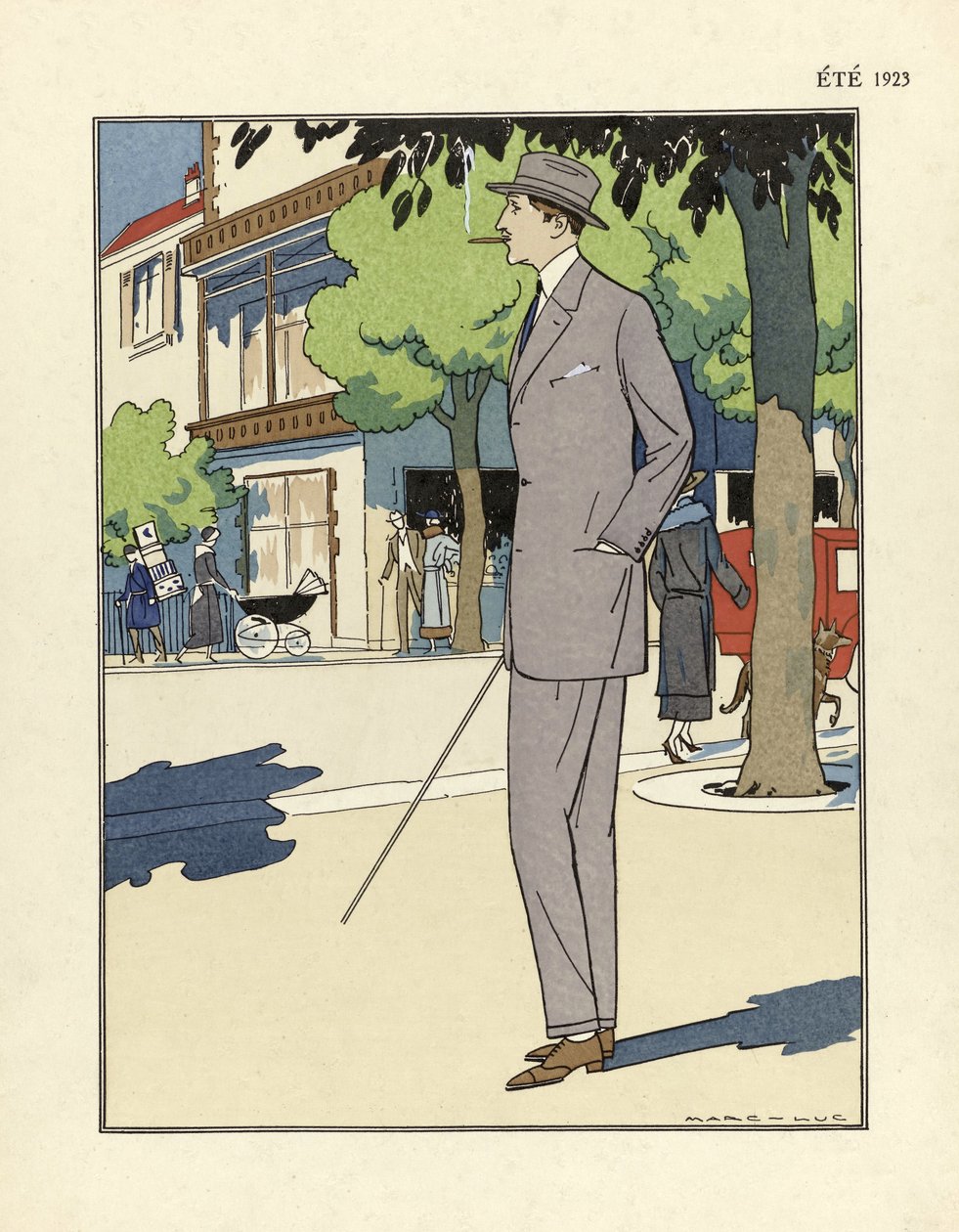 Männeranzug, von Marc-Luc, veröffentlicht 1923 von French School