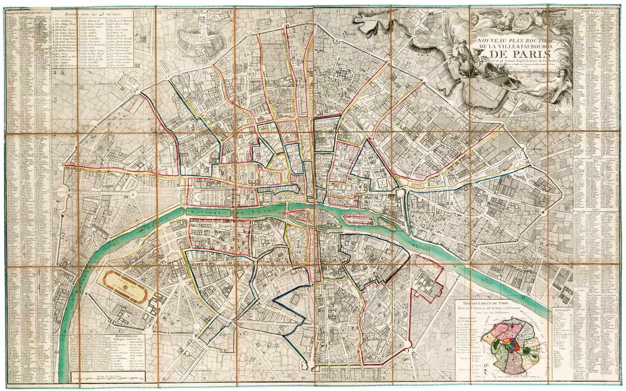 Karte von Paris von French School