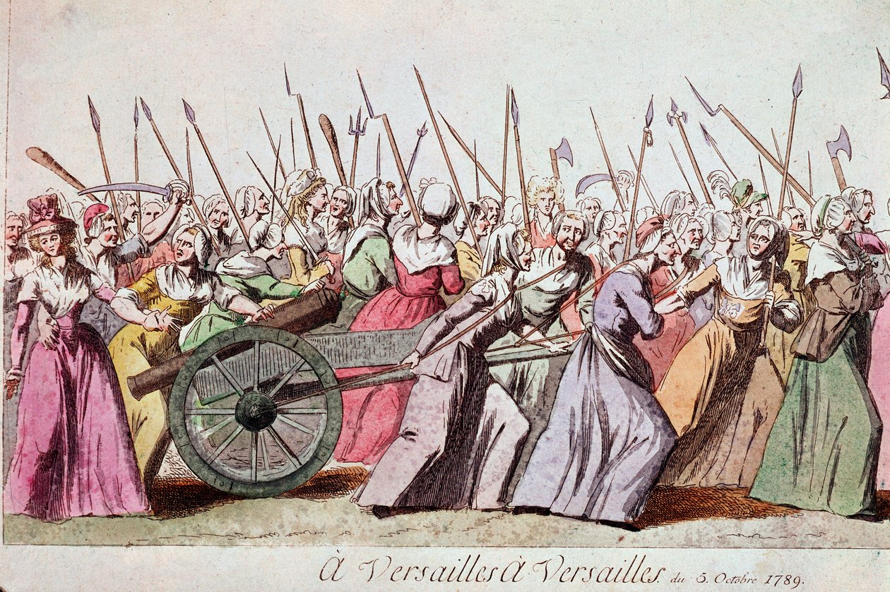 Marsch der Frauen auf Versailles, Paris, 5. Oktober 1789 von French School