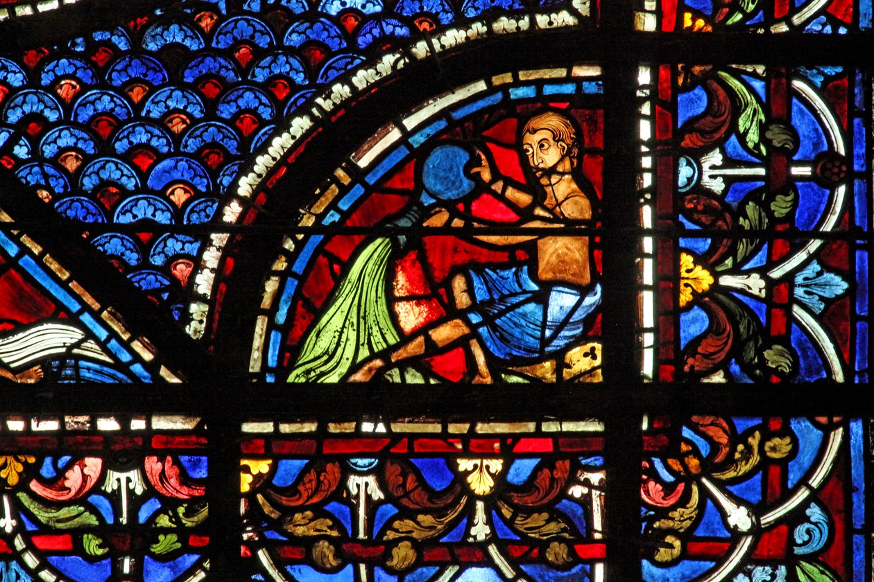 Maria-Magdalena-Fenster: Die Stifter - Wasserträger von French School